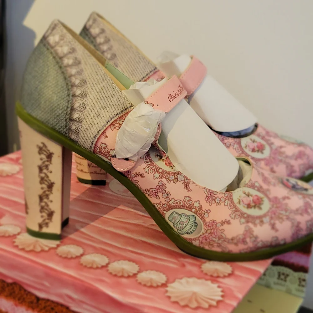 Chocolatica's By Hot Chocolate MARIE ANTOINETTE High Heels w Bootie Covering - Picture 12 of 16